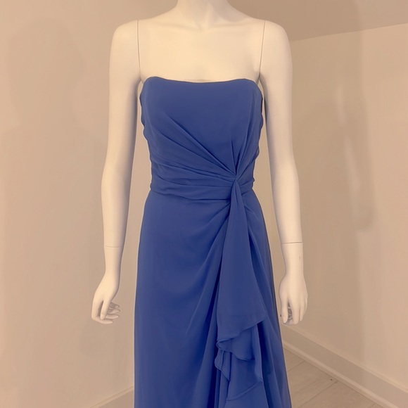 NWT SAMPLE SALE Lela Rose size 10 Lapis blue crinkle chiffon Pristine condition - Picture 2 of 6